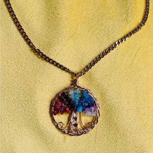 Colorful Tree of Life Pendant Necklace